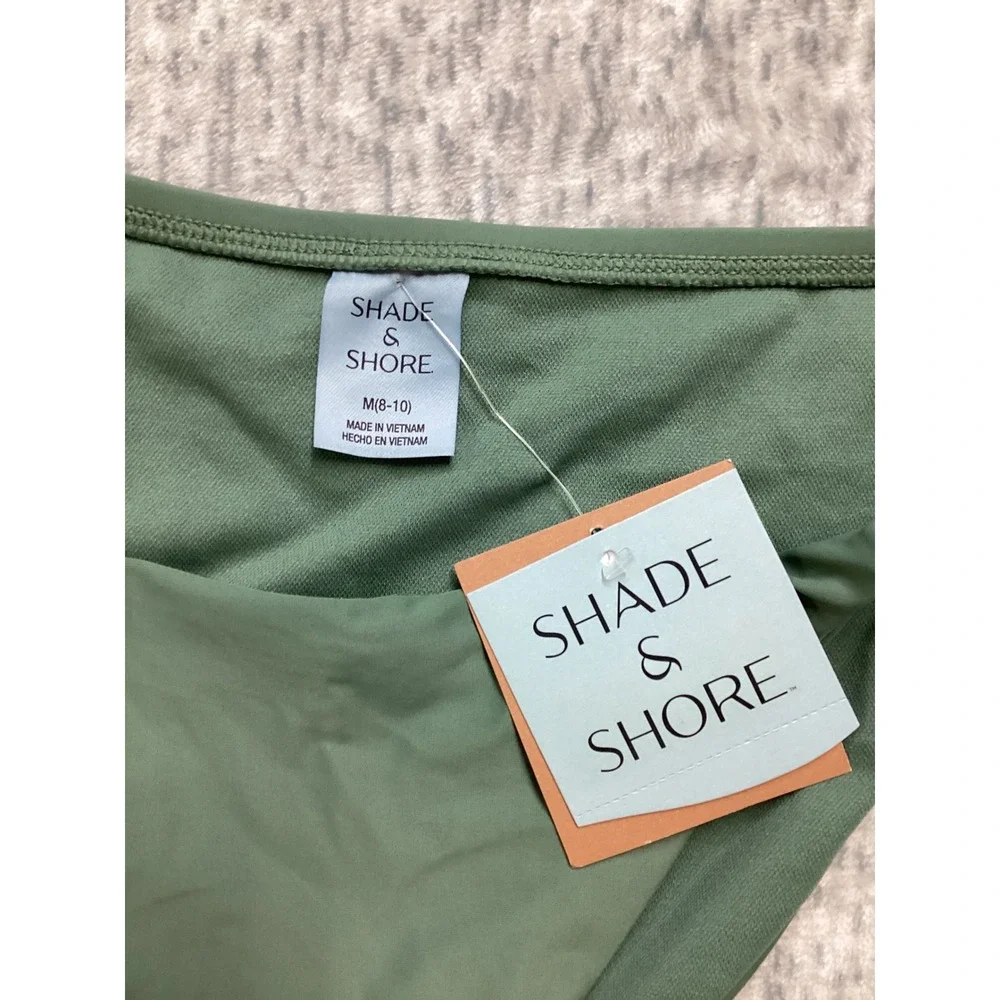 Shade‎ & Shore Women Green Side-Tie Bikini Bottom Medium 8-10 PID-5G548L